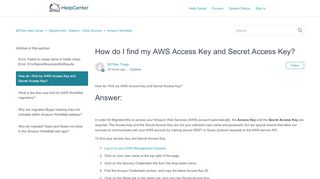 
                            6. How do I find my AWS Access Key and Secret Access Key ...