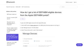 
                            5. How do I get a list of DEP/ABM eligible devices from the Apple DEP ...