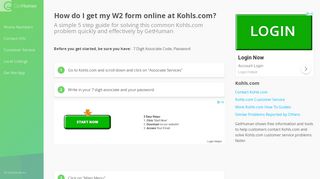 
                            8. How do I get my W2 form online at Kohls.com? | How-To Guide - GetHuman