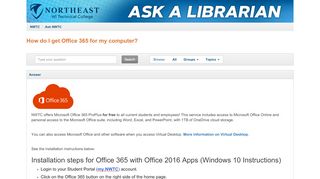 
                            7. How do I get Office 365 for my computer? - Ask NWTC
