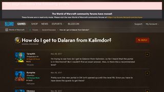 
                            2. How do I get to Dalaran from Kalimdor? - World of Warcraft Forums ...