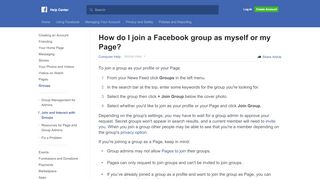 
                            4. How do I join a Facebook group as myself or my Page? | Facebook ...