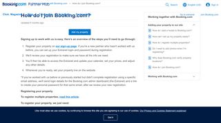 
                            2. How do I join Booking.com? | Booking.com