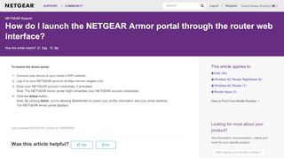 
                            5. How do I launch the NETGEAR Armor portal through the ...