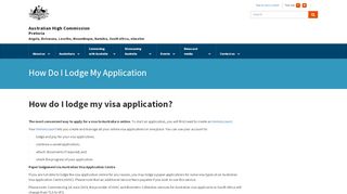 
                            5. How Do I Lodge My Application - southafrica.embassy.gov.au