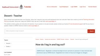 
                            7. How do I log in and log out? | OSIRIS Teacher - Advisor | Docent ...