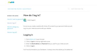 
                            2. How do I log in? – Jimdo Creator Help