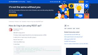 
                            1. How do I log in jira using REST api? - Atlassian Community