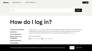 
                            9. How do I log in? | Klarna US - klarna-web-client-eu ...