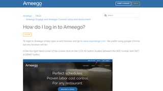 
                            4. How do I log in to Ameego? – Ameego - Zendesk