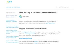 
                            4. How do I log in to Jimdo Creator Webmail? – Jimdo Creator ...