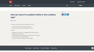 
                            6. How do I log in to Load&Go Online or the ... - Australia Post