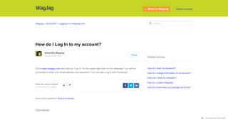 
                            2. How do I Log In to my account? – WagJag