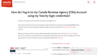 
                            3. How do I log in to my Canada Revenue ... - support.vancity.com