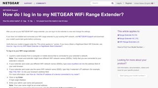 
                            3. How do I log in to my NETGEAR WiFi Range Extender? | Answer ...