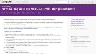 
                            3. How do I log in to my NETGEAR WiFi Range Extender ...