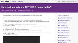 
                            2. How do I log in to my NETGEAR wireless router? | Answer ...