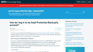
                            7. How do I log in to my SaaS Protection/Backupify account ...