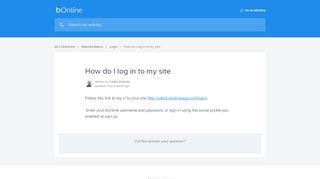 
                            6. How do I log in to my site | bOnline Help Center