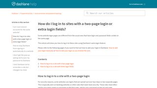 
                            2. How do I log in to sites with a two-page login or extra login fields ...