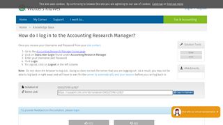 
                            5. How do I log in to the Accounting Research Manager? - CCH Support