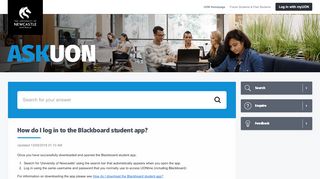 
                            4. How do I log in to the Blackboard student app? / AskUON ...