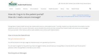 
                            9. How do I log-in to the patient portal? How do I read a secure message ...