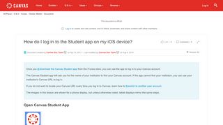 
                            4. How do I log in to the Student app on my iOS de... | Canvas LMS ...