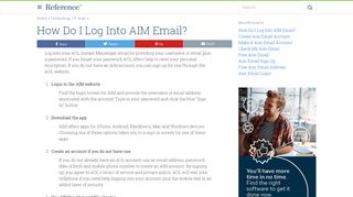 
                            8. How Do I Log Into AIM Email? | Reference.com