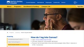 
                            2. How do I log into Canvas? | Seattle Central College