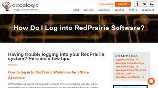 
                            4. How Do I Log into JDA RedPrairie Software? - Accelogix