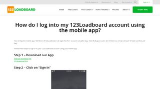
                            2. How do I log into my 123Loadboard account using the mobile app ...