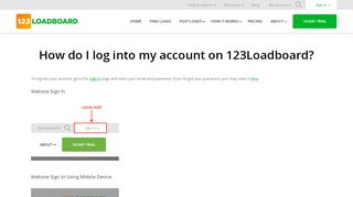 
                            4. How do I log into my account on 123Loadboard? | 123Loadboard