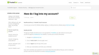 
                            7. How do I log into my account? – TrustedSite Support