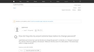 
                            1. How do I log into my airport extreme base… - Apple Community