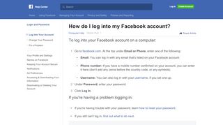 
                            10. How do I log into my Facebook account? | Facebook Help Center ...