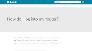 
                            2. How do I log into my router? | D-Link UK