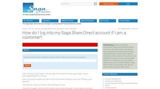 
                            2. How do I log into my Saga Share Direct account if I am a ...