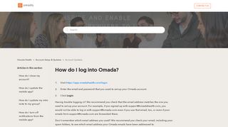 
                            7. How do I log into Omada? – Omada Health