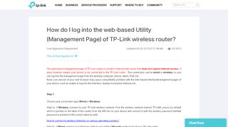 
                            2. How do I log into the web-based Utility ... - TP-Link