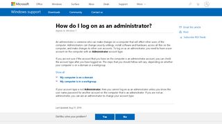 
                            1. How do I log on as an administrator? - Windows Help