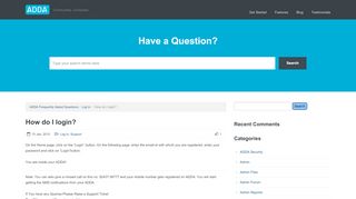 
                            5. How do I login? | | ADDA Frequently Asked Questions