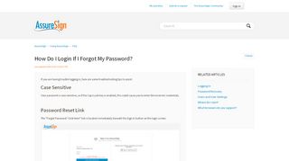 
                            6. How do I login if I forgot my password? – AssureSign