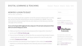 
                            5. How do I login to duo? – Digital Learning & …