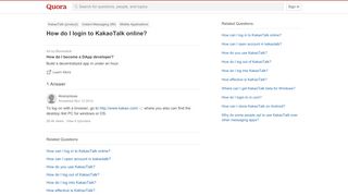 
                            2. How do I login to KakaoTalk online? - Quora