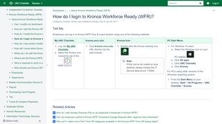 
                            8. How do I login to Kronos Workforce Ready (WFR)? - UNC ...