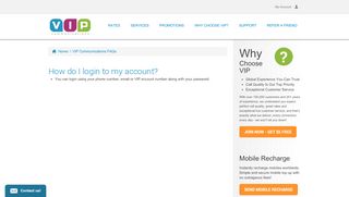 
                            2. How do I login to my account? - VIP Communications