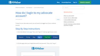 
                            1. How do I login to my advocate account? – AWeber …