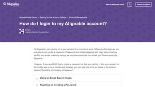 
                            2. How do I login to my Alignable account? – …