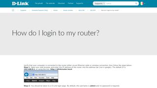 
                            10. How do I login to my router? | D-Link Italia